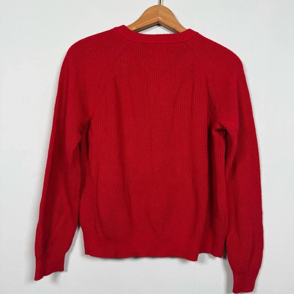 J. Crew button raglan crewneck sweater, Size L